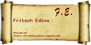 Fritsch Edina névjegykártya
